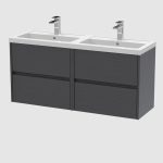 1200mm Wall Hung 4-Drawer Unit & Double Basin 2