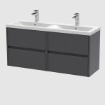 1200mm Wall Hung 4-Drawer Unit & Double Basin