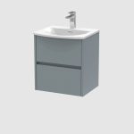 500mm Wall Hung 2-Drawer Unit & Basin 4 - Image 4
