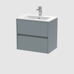 600mm Wall Hung 2-Drawer Unit & Basin 2 - Image 3