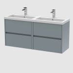 1200mm Wall Hung 4-Drawer Unit & Double Basin 2 - Image 3