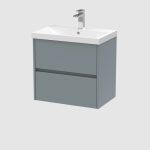 600mm Wall Hung 2-Drawer Unit & Basin 3 - Image 4