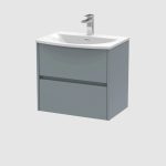 600mm Wall Hung 2-Drawer Unit & Basin 4 - Image 3