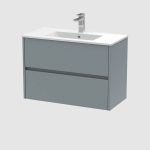 800mm Wall Hung 2-Drawer Unit & Basin 2 - Image 3