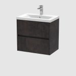 600mm Wall Hung 2-Drawer Unit & Basin 1 - Image 4