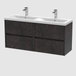1200mm Wall Hung 4-Drawer Unit & Double Basin - Image 5