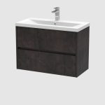 800mm Wall Hung 2-Drawer Unit & Basin 1 - Image 5