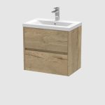 600mm Wall Hung 2-Drawer Unit & Basin 1 - Image 2