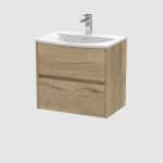600mm Wall Hung 2-Drawer Unit & Basin 4 - Image 2