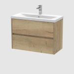 800mm Wall Hung 2-Drawer Unit & Basin 1 - Image 2