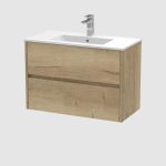 800mm Wall Hung 2-Drawer Unit & Basin 2 - Image 2