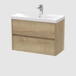 800mm Wall Hung 2-Drawer Unit & Basin 3 - Image 2
