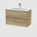 800mm Wall Hung 2-Drawer Unit & Basin 4 - Image 2