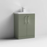 600mm Floor Standing 2-Door Vanity & Ceramic Basin - Image 6