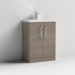 600mm Floor Standing 2-Door Vanity & Polymarble Basin - Image 8