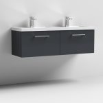 1200mm Wall Hung 2 Drawer Vanity & Double Basin - Image 4