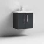600mm Wall Hung 2 Door Vanity & Basin 1 - Image 4