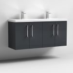1200mm Wall Hung 4 Door Vanity & Double Basin - Image 4