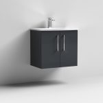 600mm Wall Hung 2 Door Vanity & Basin 4 - Image 4