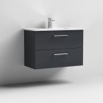 800mm Wall Hung 2 Drawer Vanity & Basin 2 - Image 4