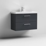800mm Wall Hung 2 Drawer Vanity & Basin 3 - Image 4