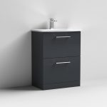 600mm Floor Standing 2 Drawer Vanity & Basin 4 - Image 4