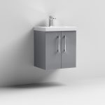 500mm Wall Hung 2 Door Vanity & Basin 3 - Image 3