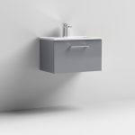 600mm Wall Hung 1 Drawer Vanity & Basin 2 - Image 3