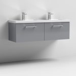 1200mm Wall Hung 2 Drawer Vanity & Double Basin - Image 3