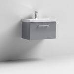 600mm Wall Hung 1 Drawer Vanity & Basin 3 - Image 2