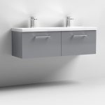 1200mm Wall Hung 2 Drawer Vanity & Double Basin - Image 3