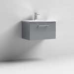 600mm Wall Hung 1 Drawer Vanity & Basin 4 - Image 3