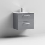 600mm Wall Hung 2 Drawer Vanity & Basin 2 - Image 3