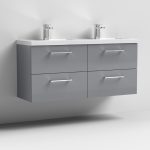1200mm Wall Hung 4 Drawer Vanity & Double Basin - Image 3