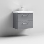 600mm Wall Hung 2 Drawer Vanity & Basin 3 - Image 3