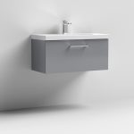 800mm Wall Hung 1 Drawer Vanity & Basin 1 - Image 3