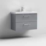 800mm Wall Hung 2 Drawer Vanity & Basin 1 - Image 3