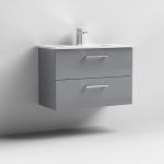 800mm Wall Hung 2 Drawer Vanity & Basin 2 - Image 3