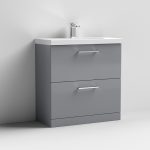 800mm Floor Standing 2 Drawer Vanity & Basin 3 - Image 3