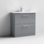 800mm Floor Standing 2 Drawer Vanity & Basin 4 - Image 3