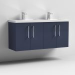 1200mm Wall Hung 4 Door Vanity & Double Basin - Image 6