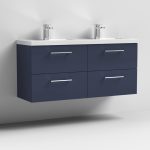 1200mm Wall Hung 4 Drawer Vanity & Double Basin - Image 6
