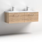 1200mm Wall Hung 2 Drawer Vanity & Double Basin - Image 8