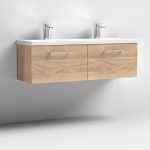 1200mm Wall Hung 2 Drawer Vanity & Double Basin - Image 8