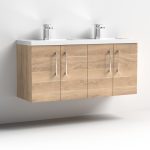 1200mm Wall Hung 4 Door Vanity & Double Basin - Image 8