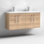 1200mm Wall Hung 4 Door Vanity & Double Basin - Image 8