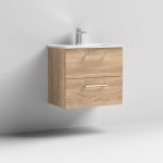 600mm Wall Hung 2 Drawer Vanity & Basin 2 - Image 8