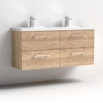 1200mm Wall Hung 4 Drawer Vanity & Double Basin - Image 8