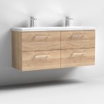 1200mm Wall Hung 4 Drawer Vanity & Double Basin - Image 8
