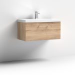 800mm Wall Hung 1 Drawer Vanity & Basin 1 - Image 8